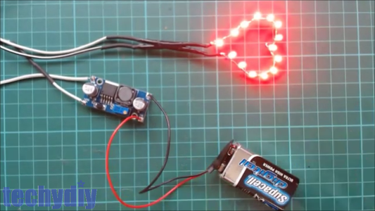 Solder Stiff Supply Wires to the Led Heart