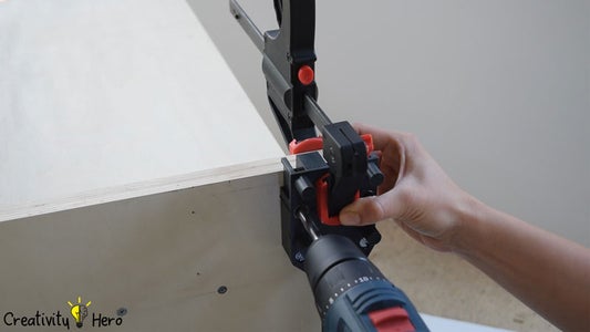 Making Holes for the Caster Wheels.