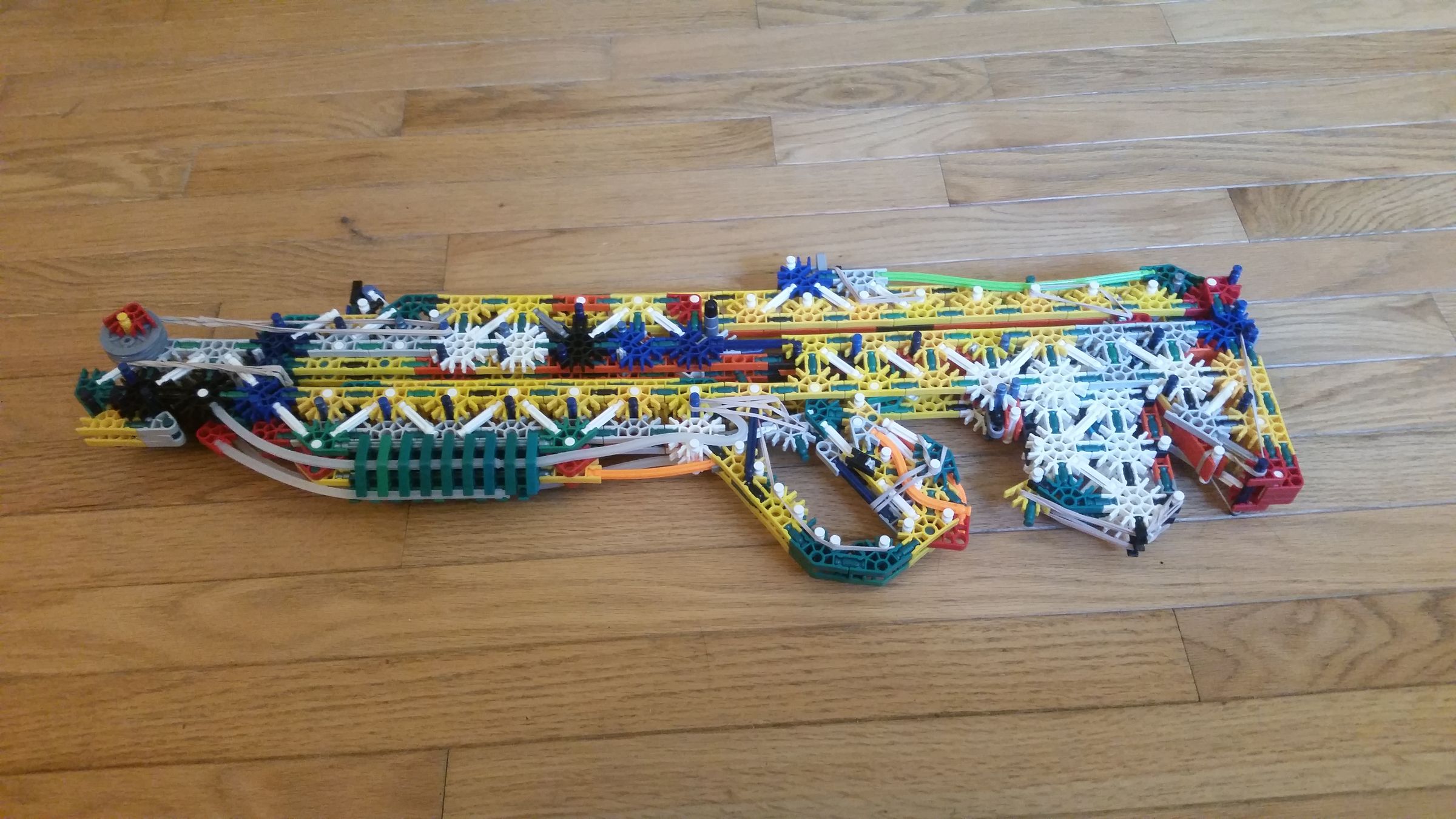 Jolt: a bolt-action, semi repeating, Bullpup, mag fed, compound slingshot. 