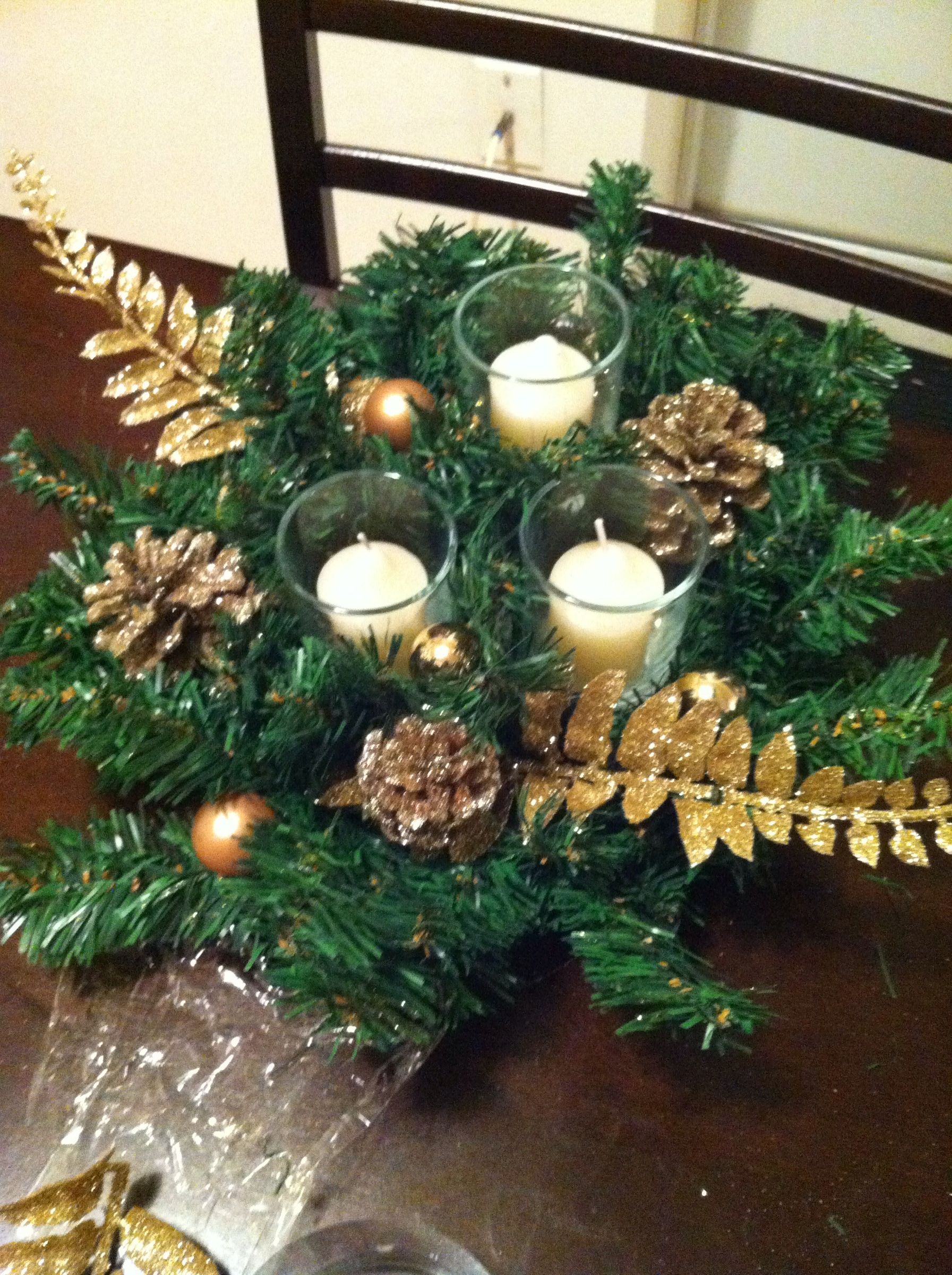 Festive Holiday Coffee Table Centerpiece