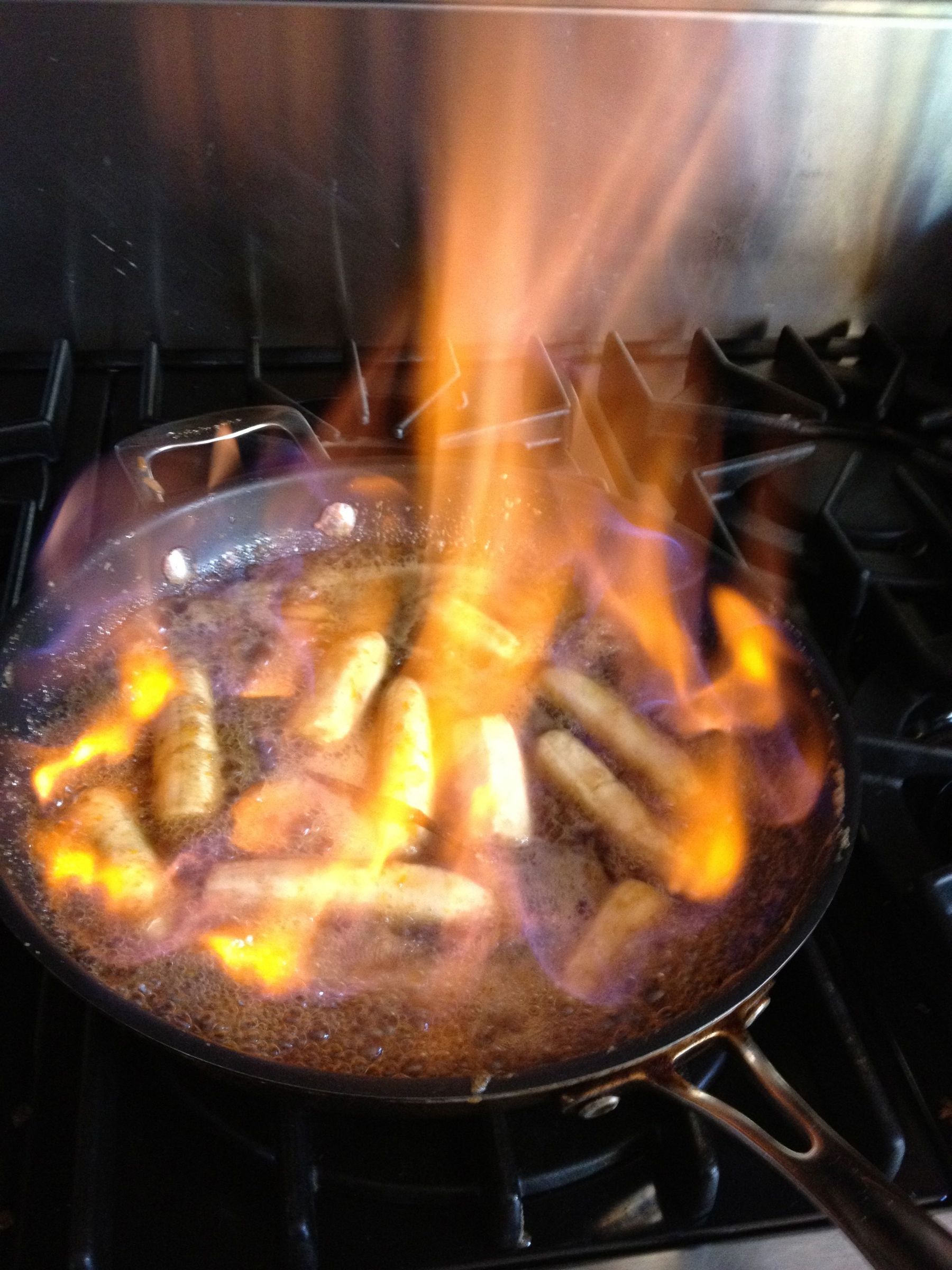 Bananas FLAMBE Pancakes