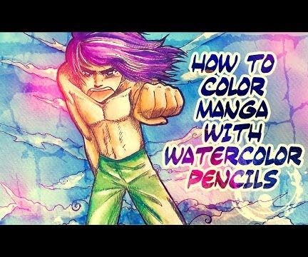 How to Color Your Manga Drawings With WATERCOLOR PENCILS
