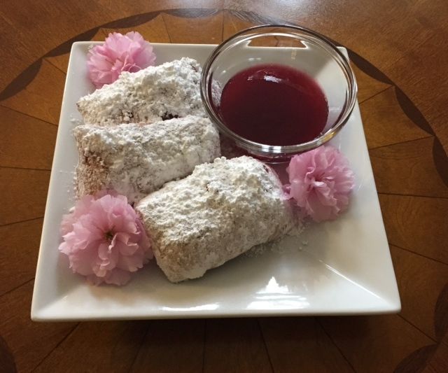 Fluffy Beignets With Blackberry Sauce