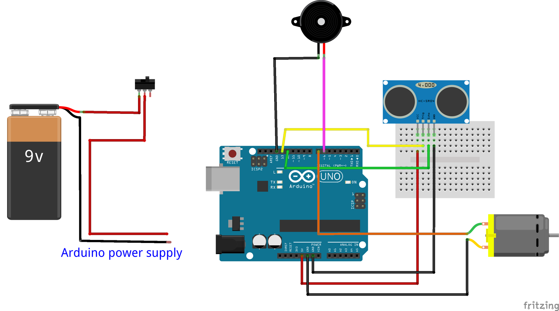 Wiring the Arduino.