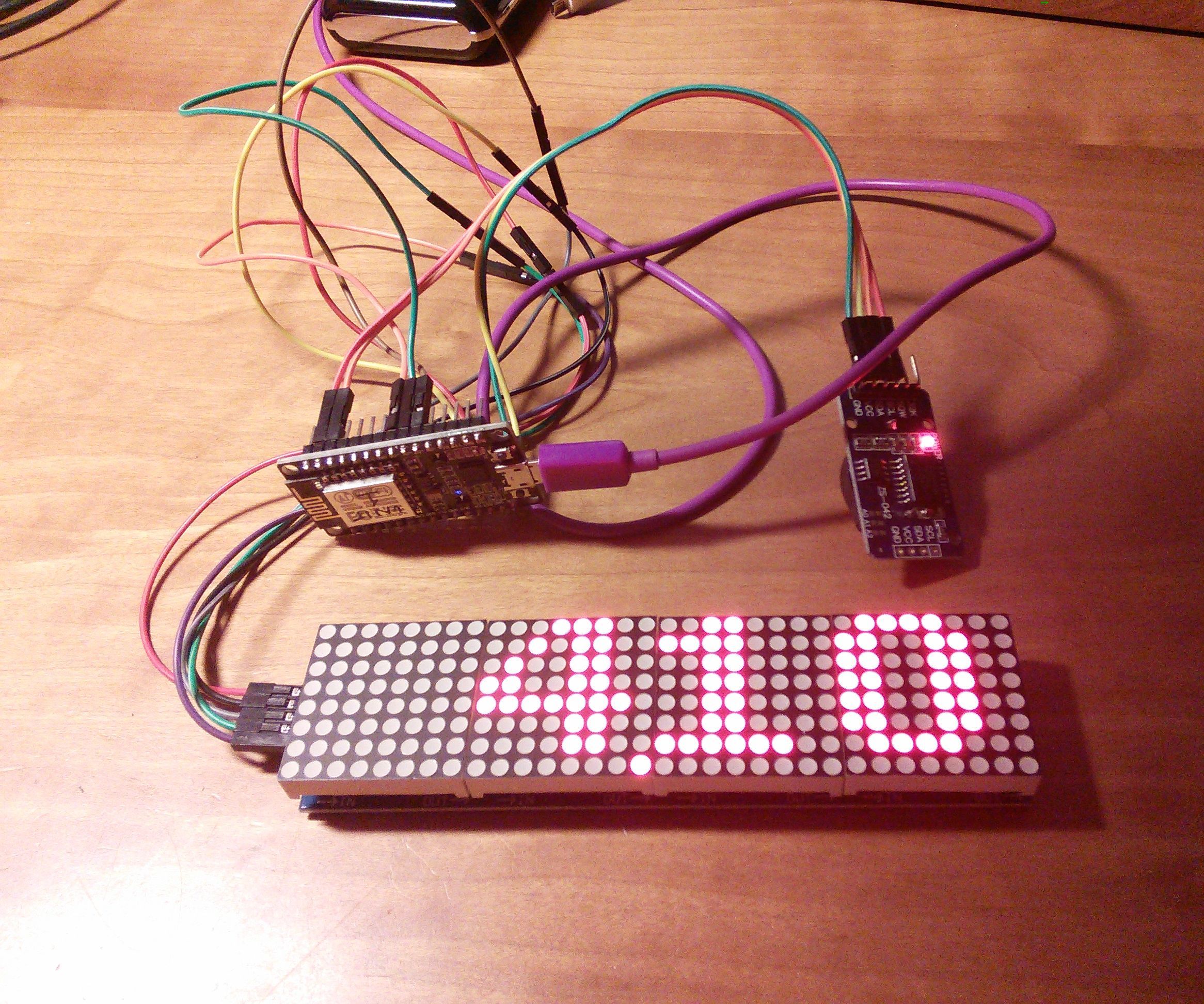 Simple Dot Matrix Clock Using Node MCU