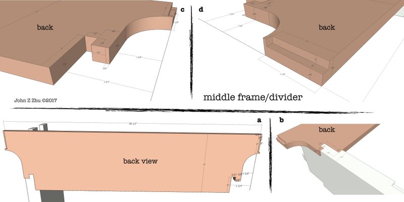 Middle Divider, Shelves, and Drawer