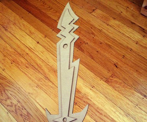 Laser Cut Cardboard Sword