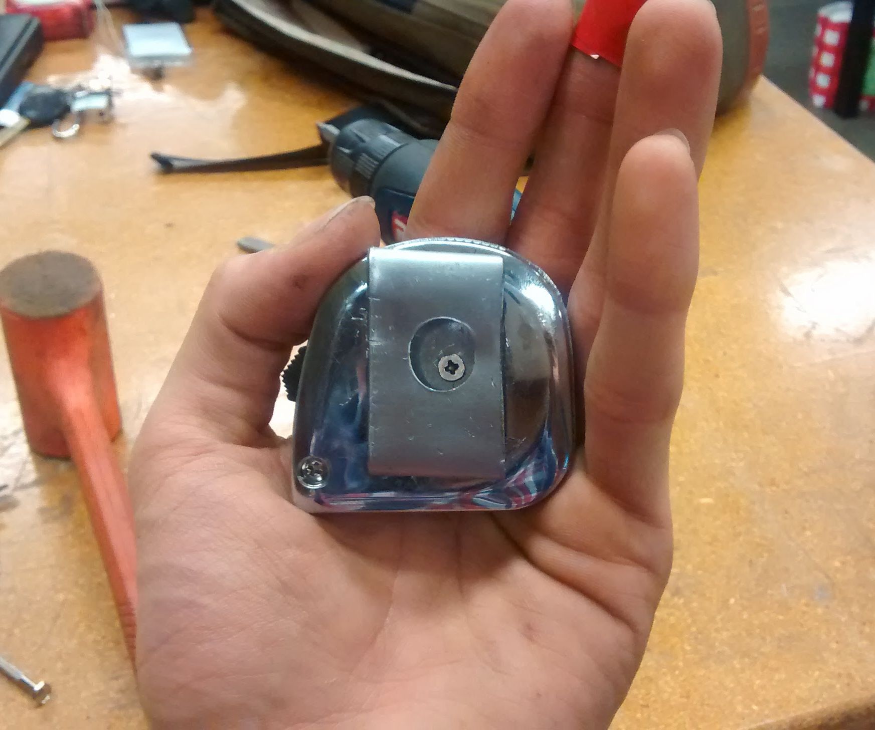 Metal Belt Clip (For Measuring Tape) - Made @TechShop!