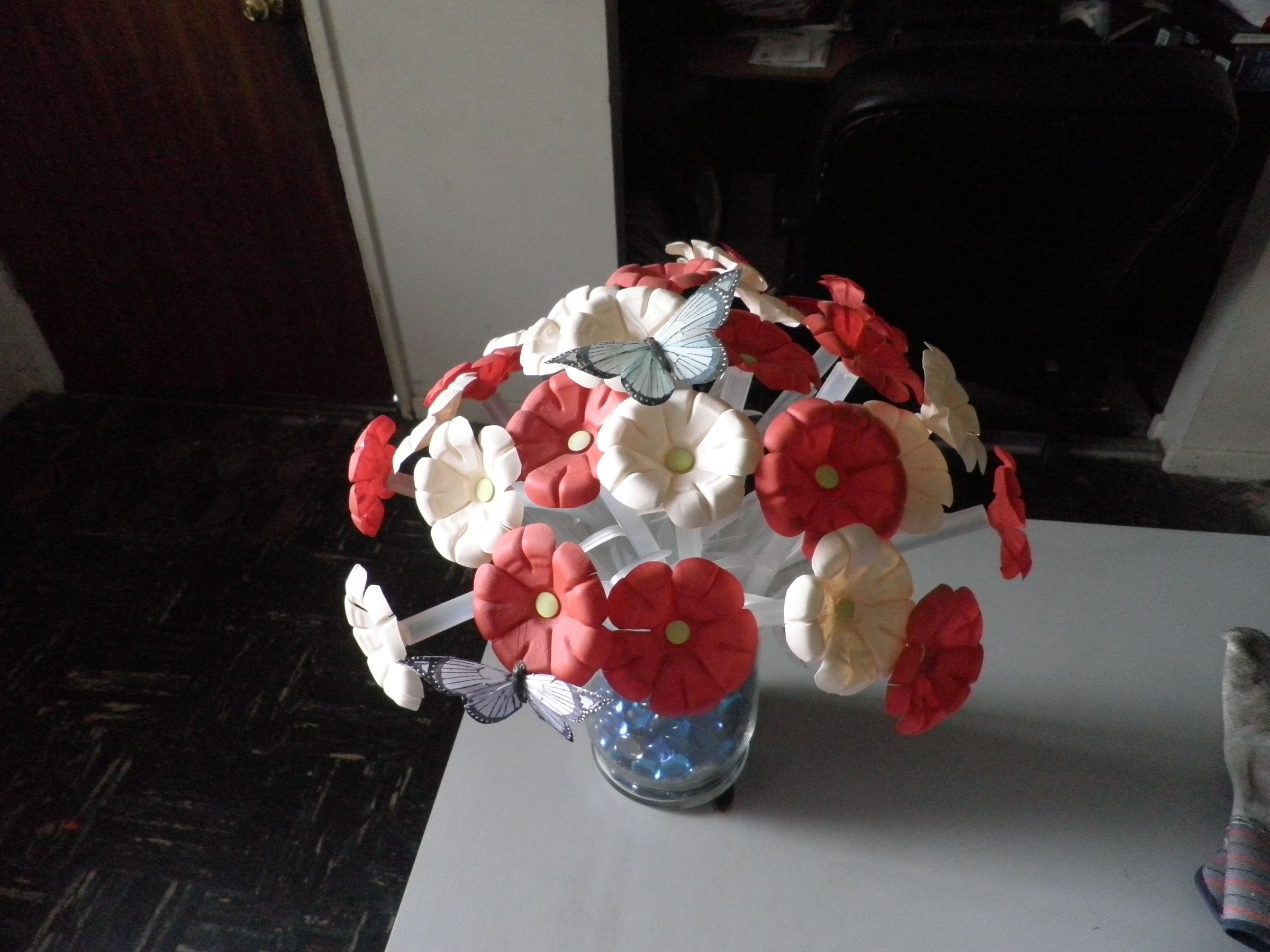 Water bottle flower bouquet