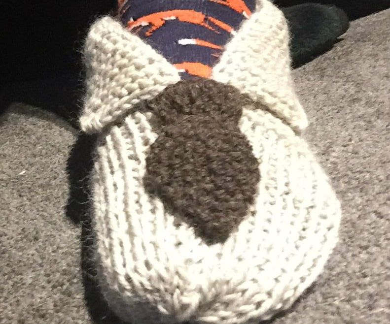 Knit 'Shirt and Tie' Slippers