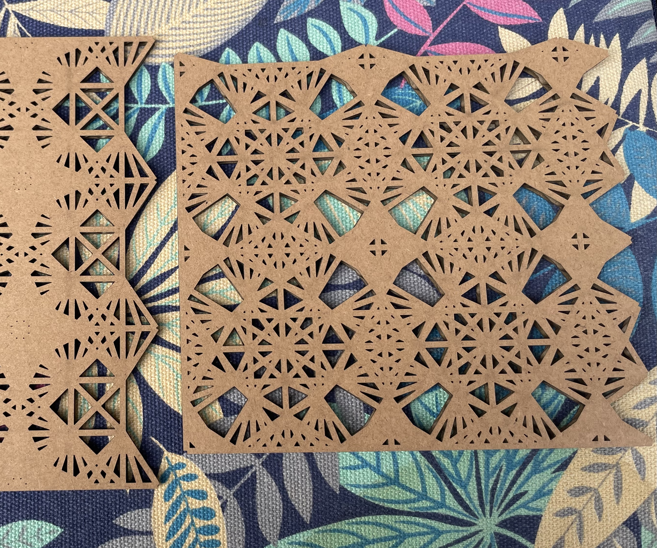 Laser Cut 2D Ornamental Pattern on Cardboard