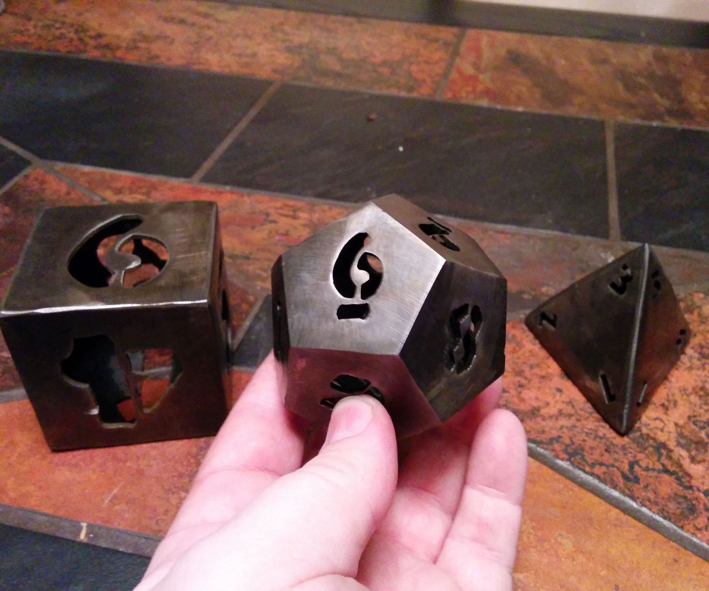 Gaming Dice Made From Folded, Waterjet Cut Steel