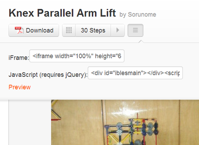 Display Embed Button