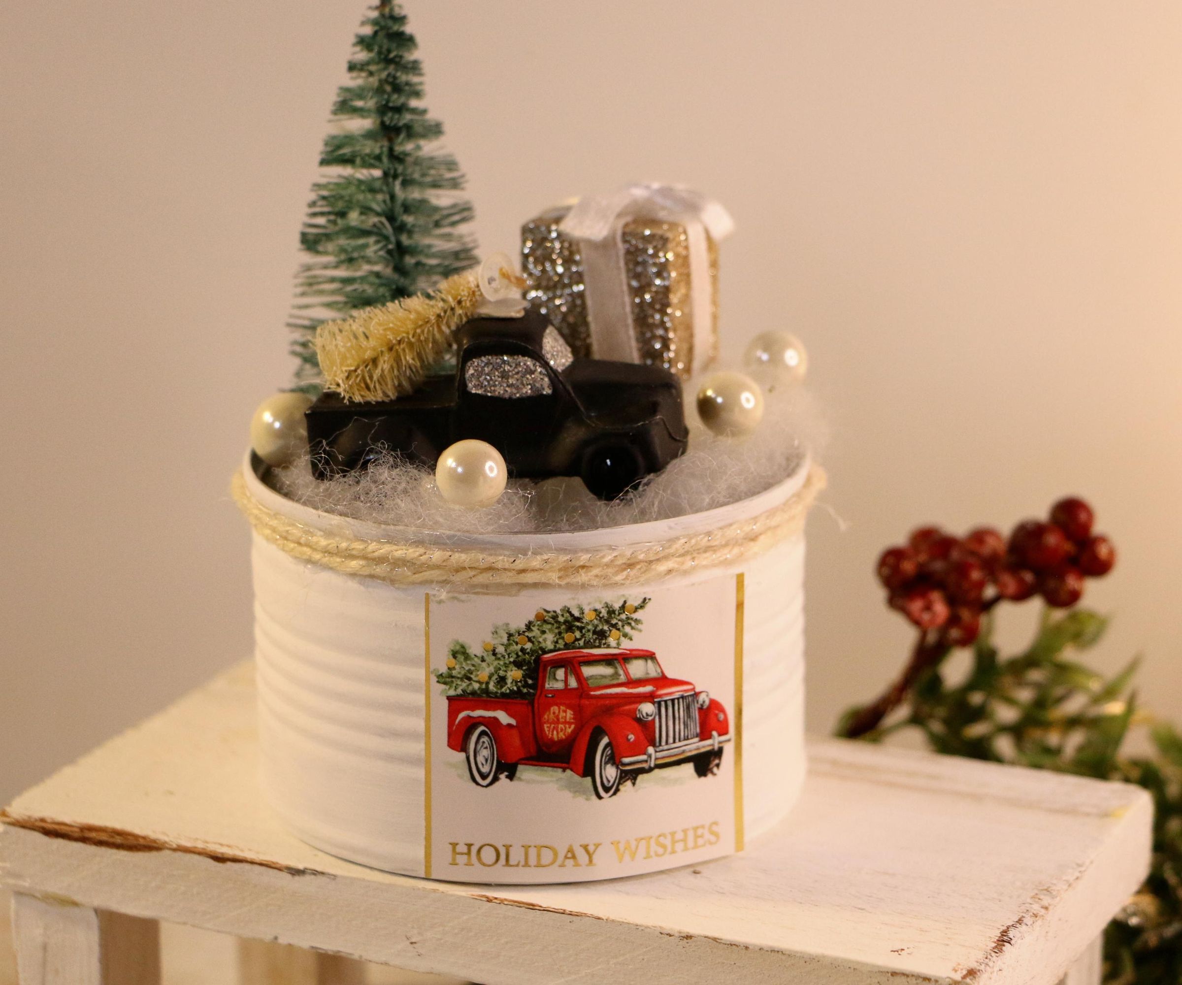 Upcycling a Metal Can Into Winter Scenery
