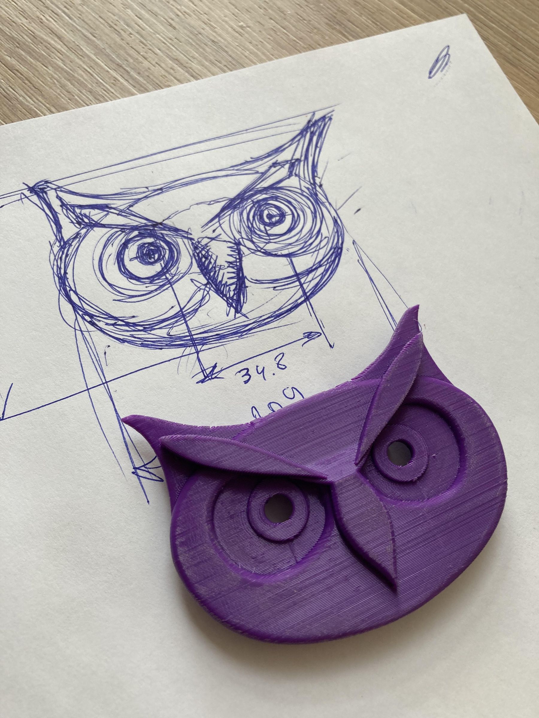 Draw Concept of Owl Necklace