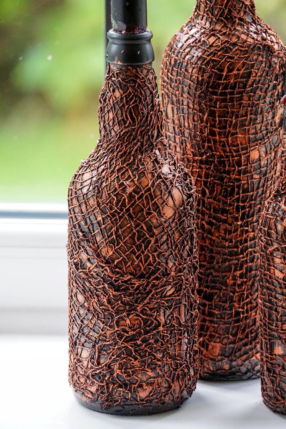 DIY Halloween Candlesticks | Recycled Wine Bottle Project