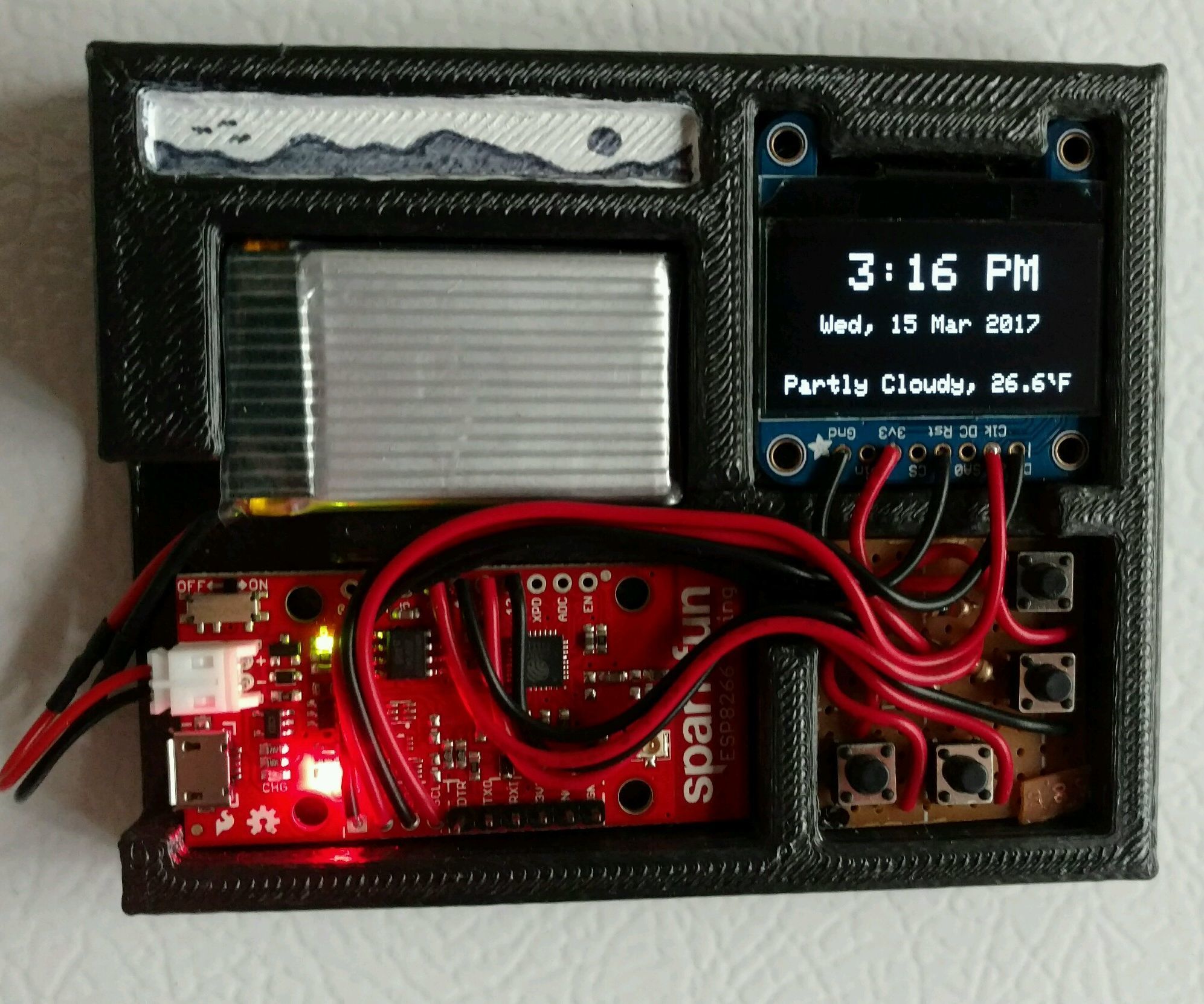 The WunderThing: a Battery-Powered, Magnetic, ESP8266 Weather Forecasting IoThing!