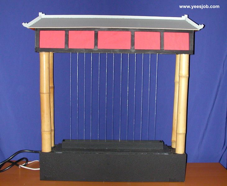 Illuminated Fountain Chinese Gate lantern lamp