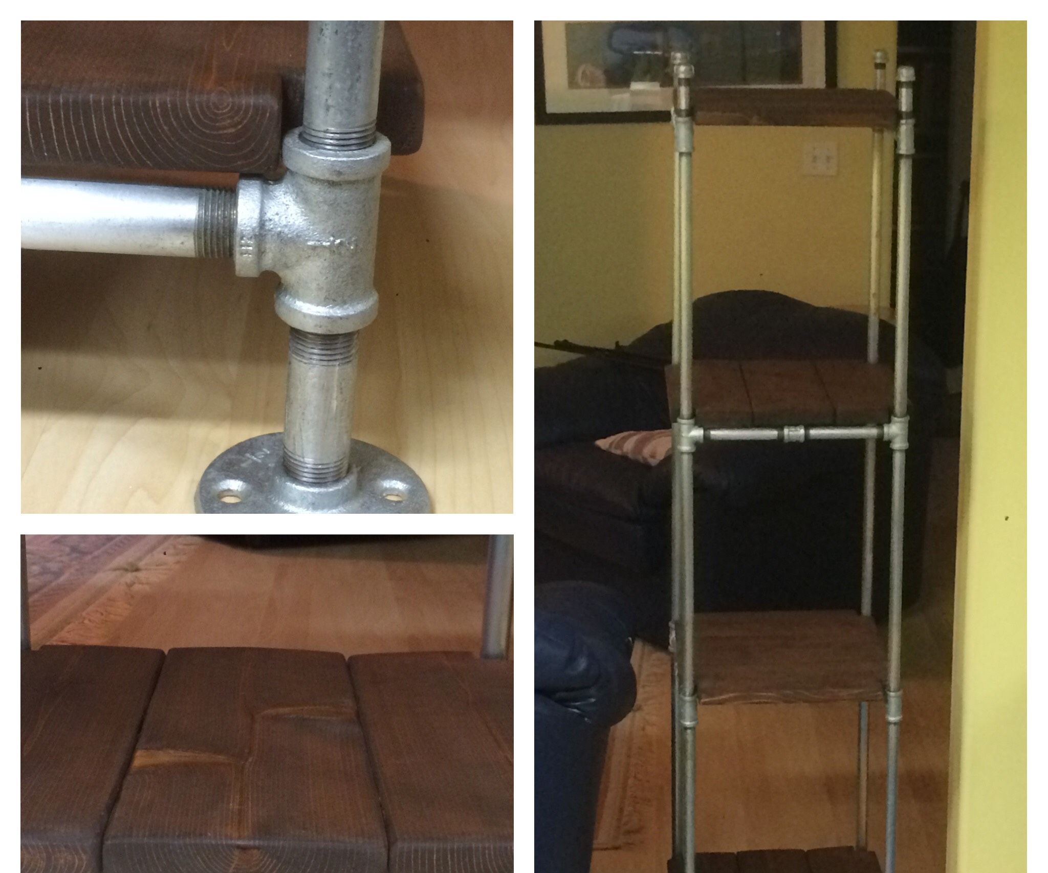 Cedar Shelves on Galvanized Pipe Frame