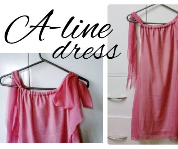 A-line dress with bows as straps