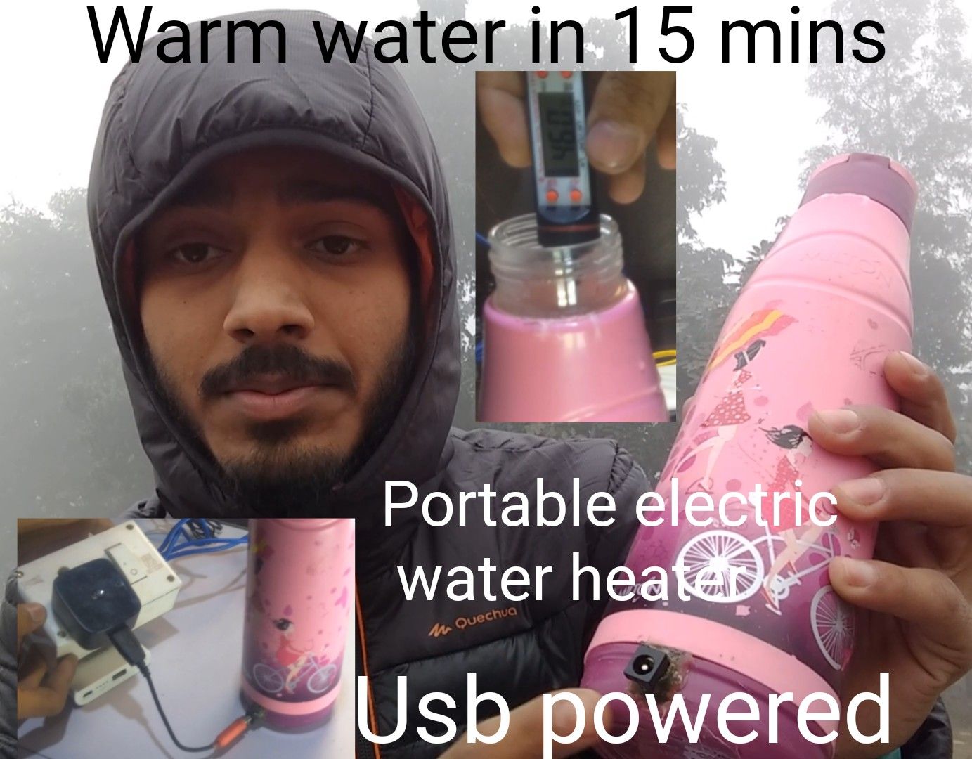 DIY  ELECTRIC HEATED WATER BOTTLE(USB)