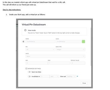 Friend Side - Create Blynk Datastream