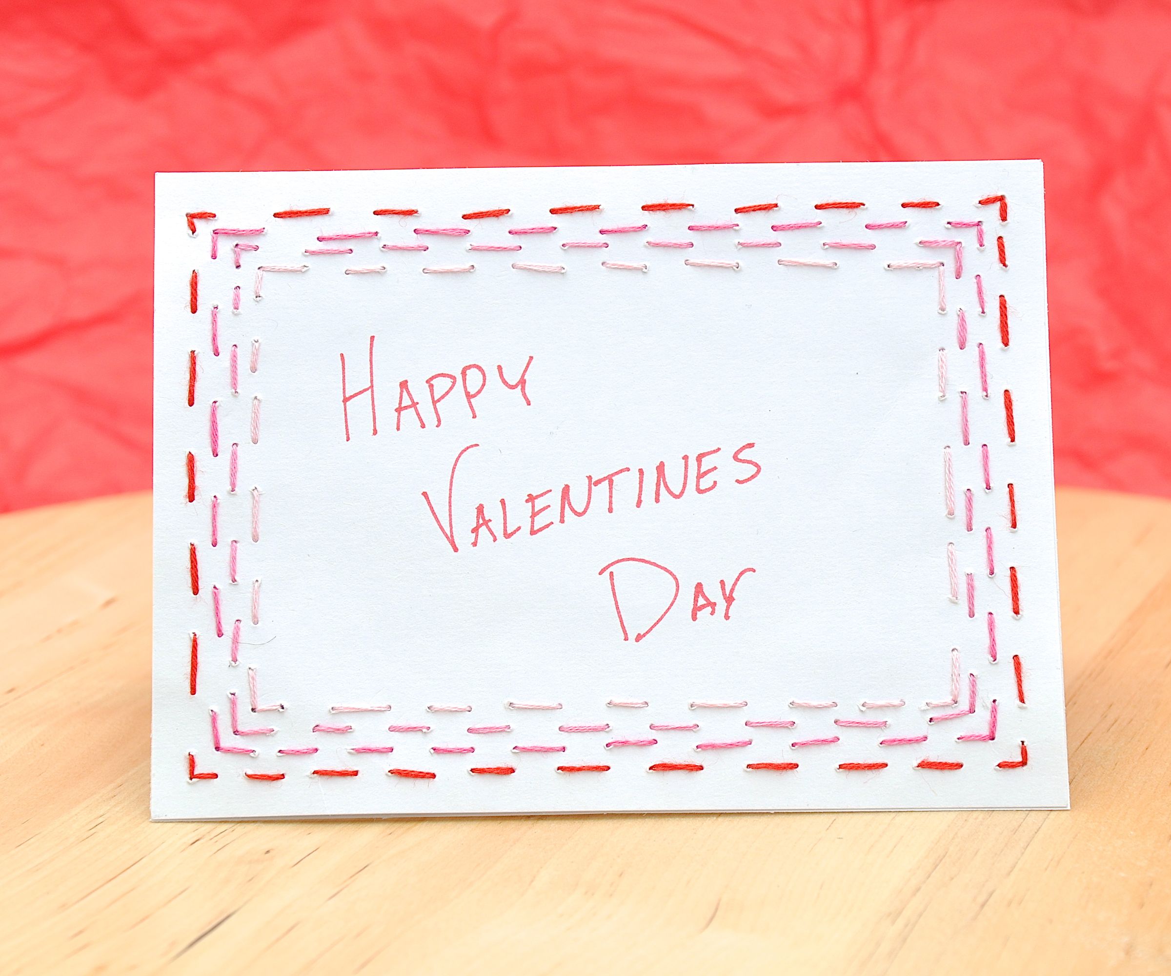 Stitched Border Valentine's Day Card