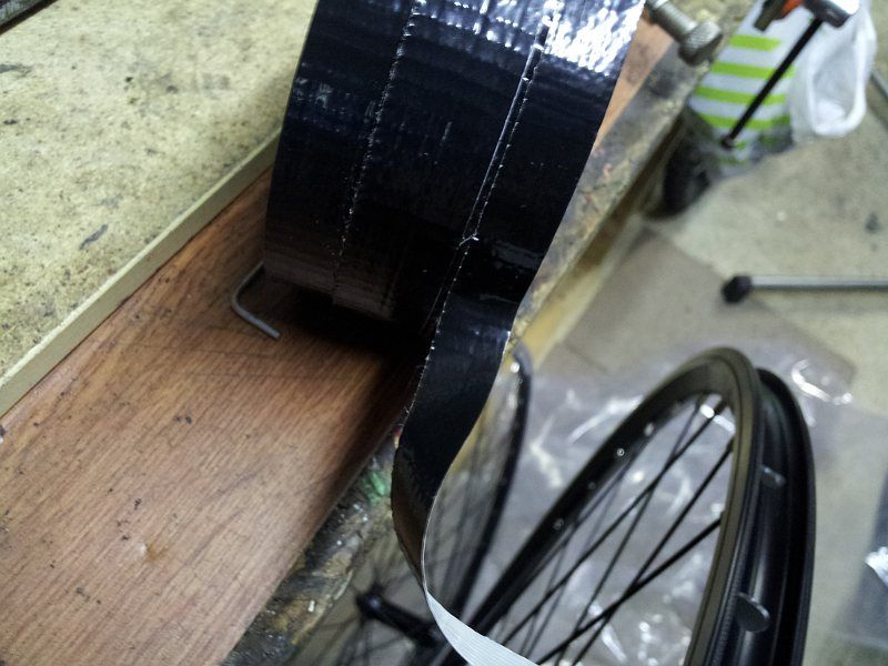 Duck Tape As a Bicycle Rim Tape.