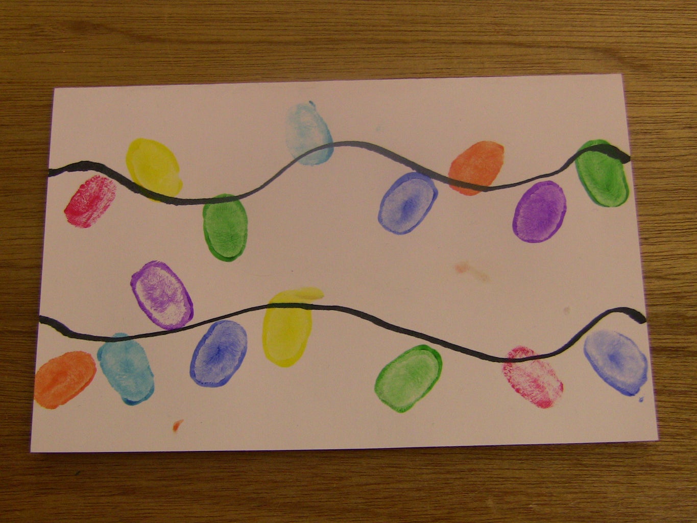 Thumb Print Christmas Lights Card : 5 Steps (with Pictures ...