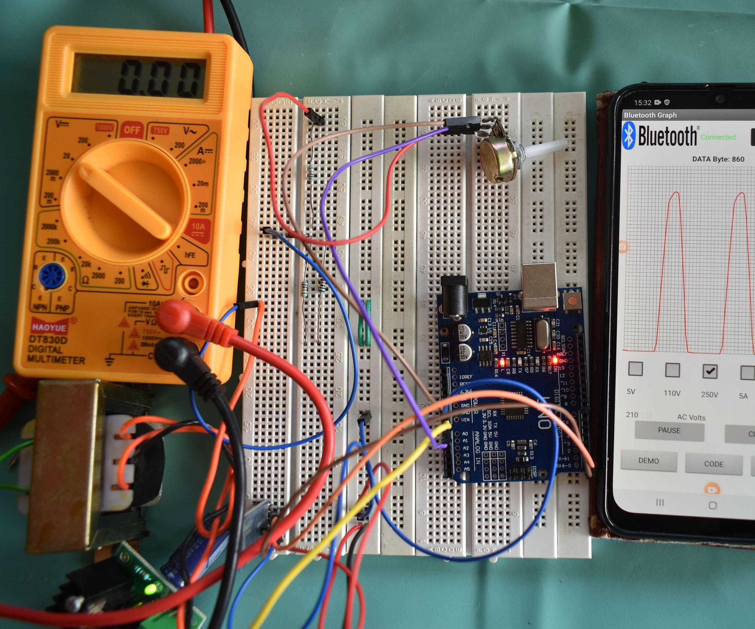 Arduino Graph Using Android App Via Bluetooth