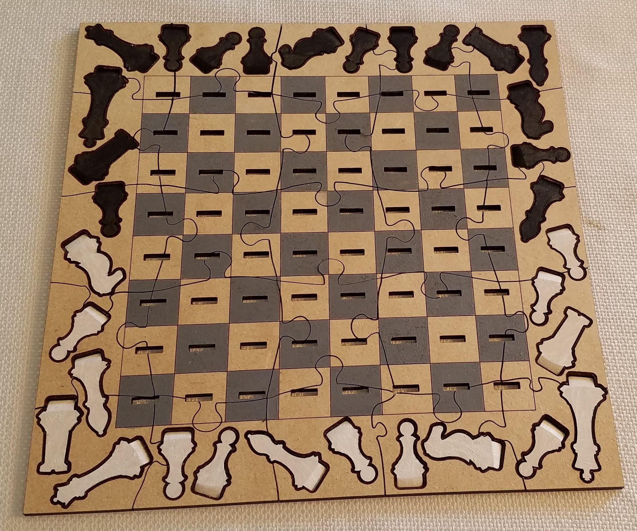 Laser Cut Playable Chess Puzzle