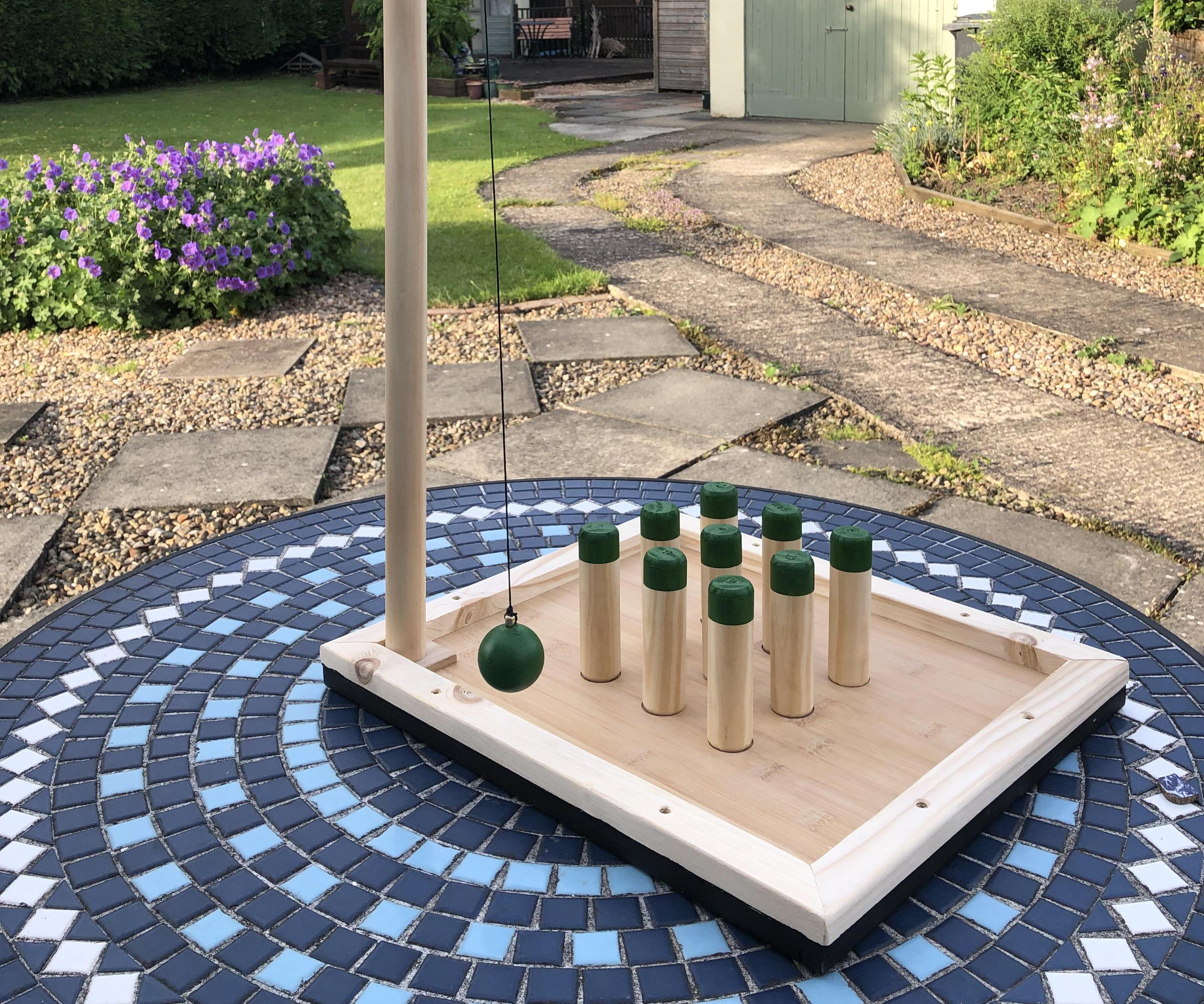 Broom Shaft Bar Skittles for the Garden