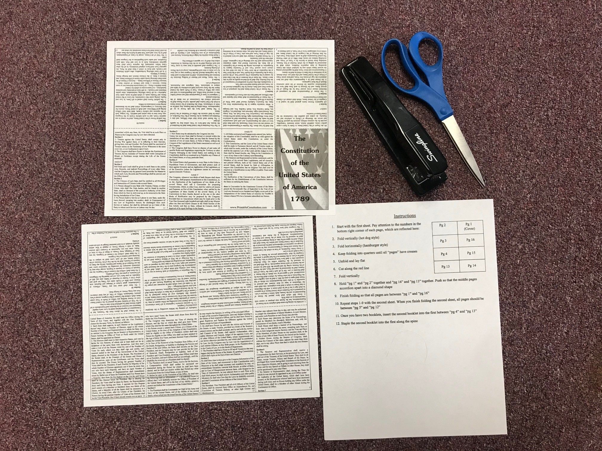 TINY Pocket Sized Book of the Constitution of the United States of ...