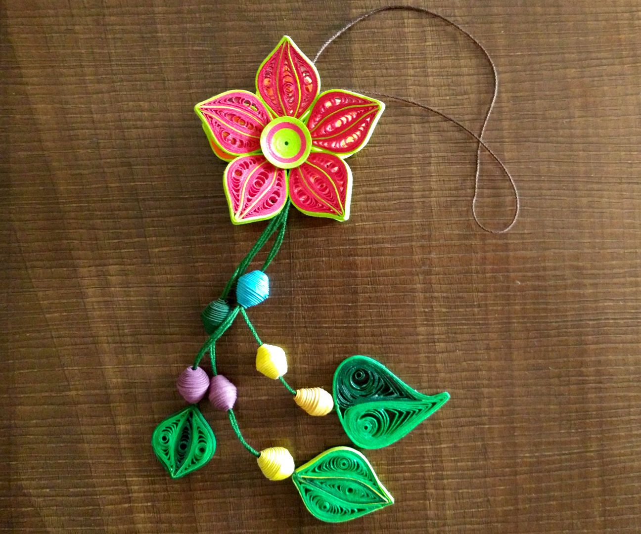 DIY : How to Make Beautiful Flower Danglers Using Paper Art Quilling 