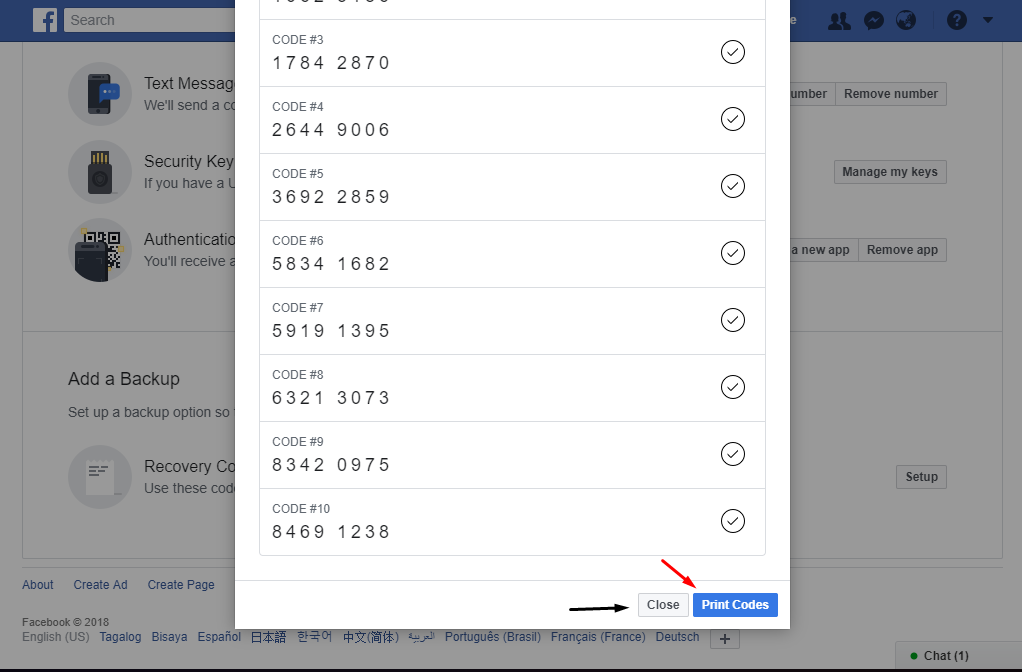 Two-Factor Authentication Settings