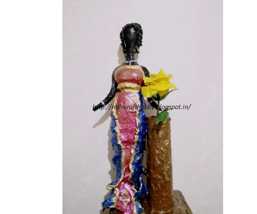 Clay Figurine Flower Vase