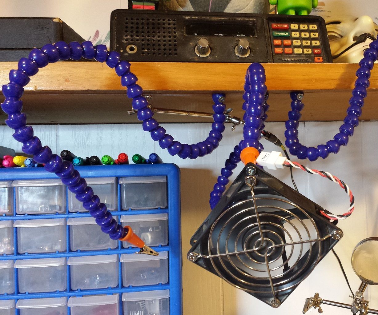 Soldering fume extractor arm