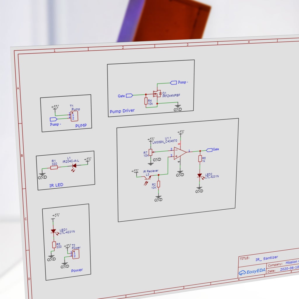 Diy Automatic Sanitizer Dispenser 7 Steps with Pictures Circuit Diagram