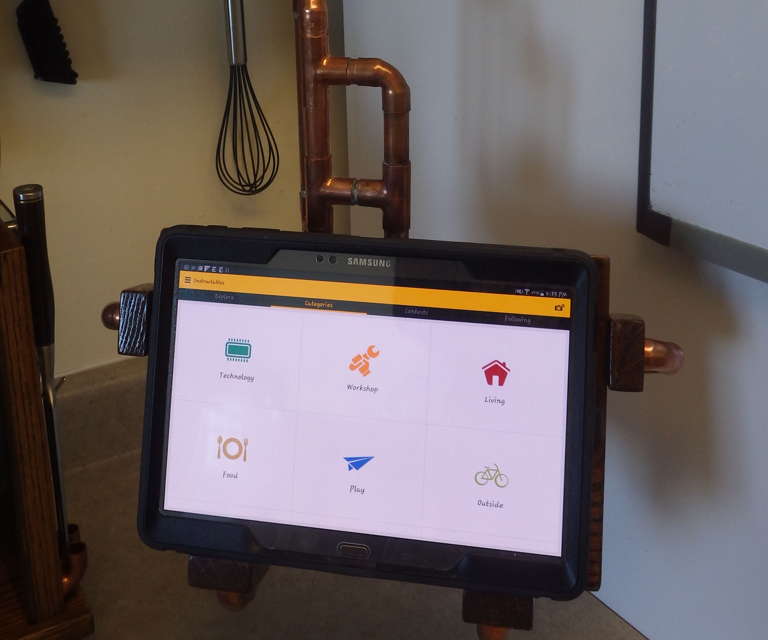 Copper Framed Tablet Holder