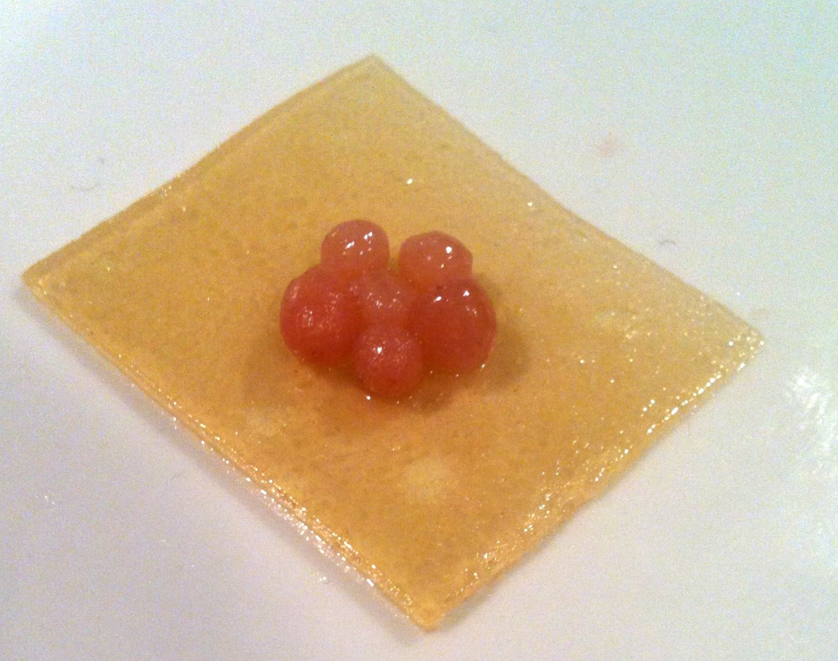 Molecular Fruit Salad on Honey Sheets
