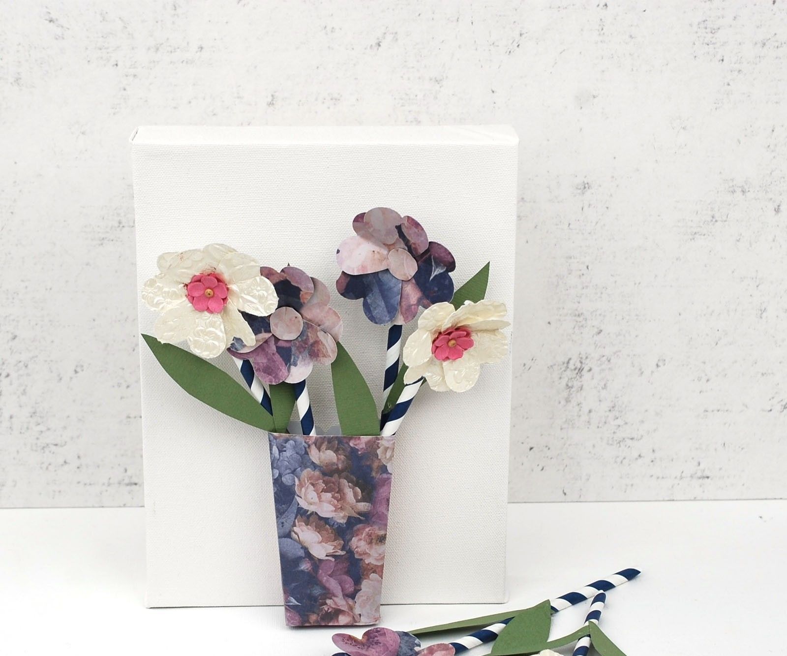 3D Paper Flowers in a Vase