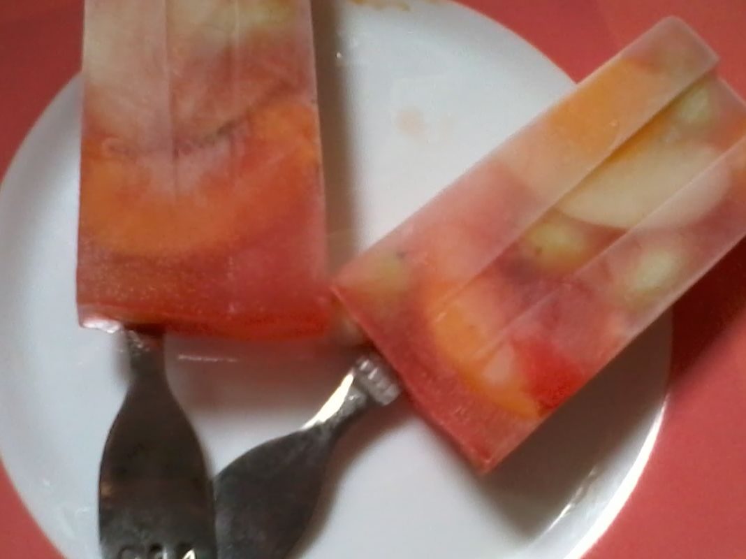 Fruit Lollies on Fork (leftovers Fruits)