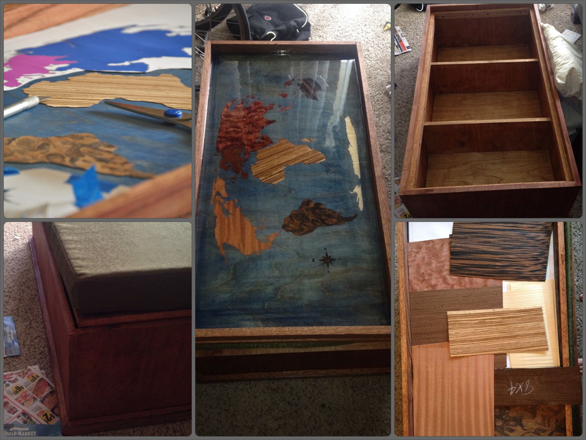 Veneer Continent Wood Coffee Table