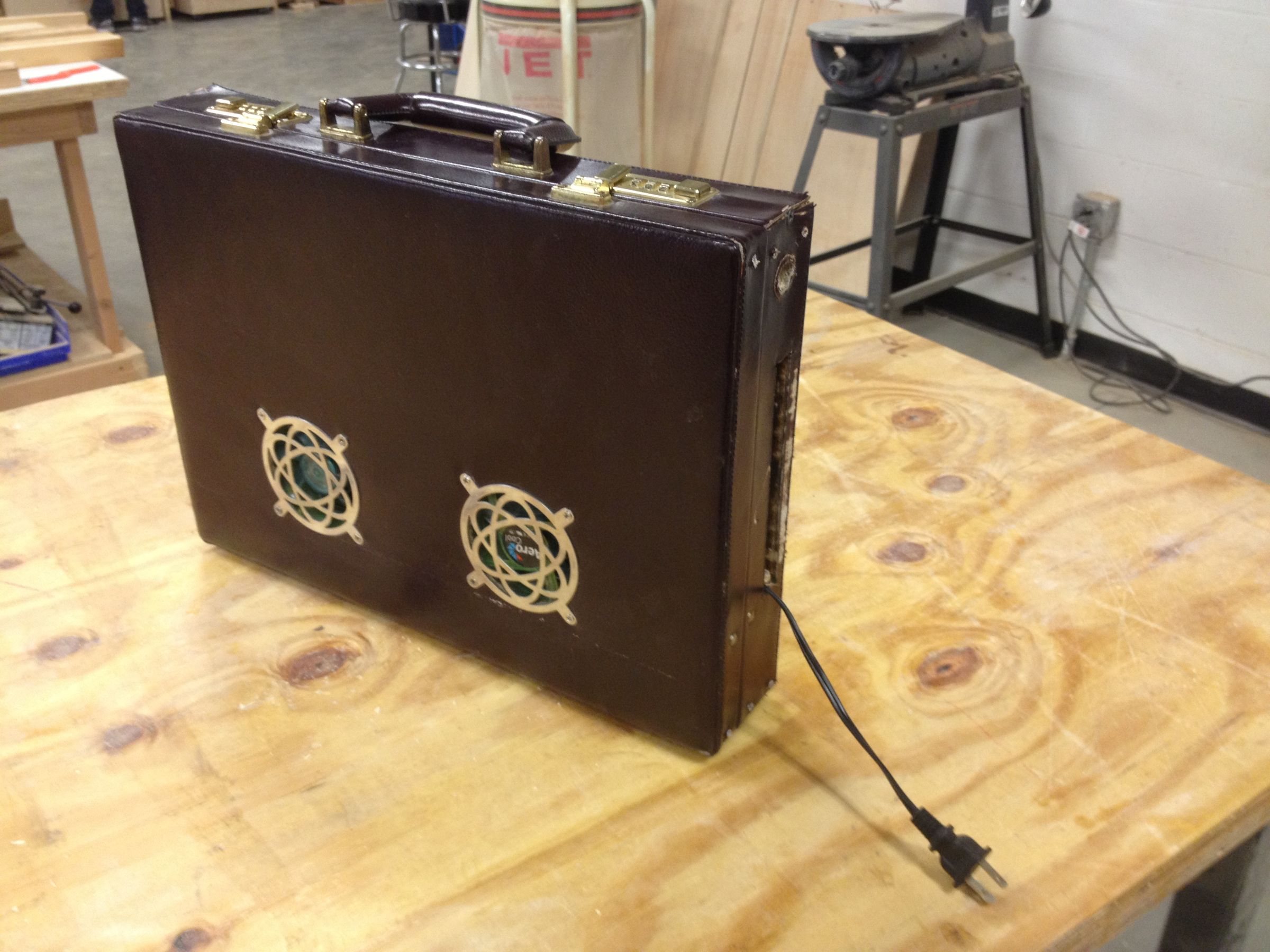 Repurpose an Old Briefcase, Install a Computer, Use to Keep Hard Drives