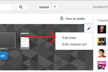 Youtube: How to Add Custom and Social Links