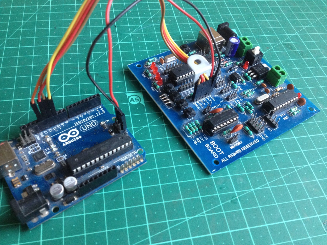 Connect the Target AVR Board to the Arduino Board