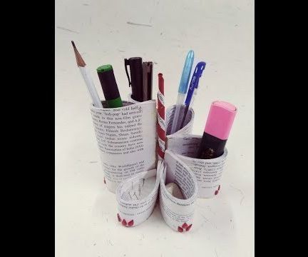 Upcycled Book Desktop Organizer