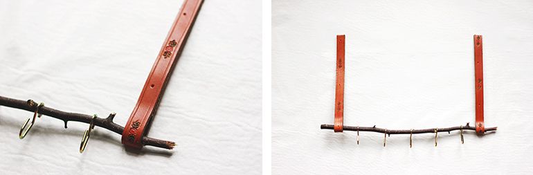 Fold the Leather Strip in In Half and Attach the Stick to the Central Location With Dab of Glue.