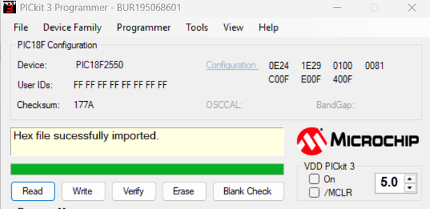 Uploading the USB Bootloader in PICDUINO: