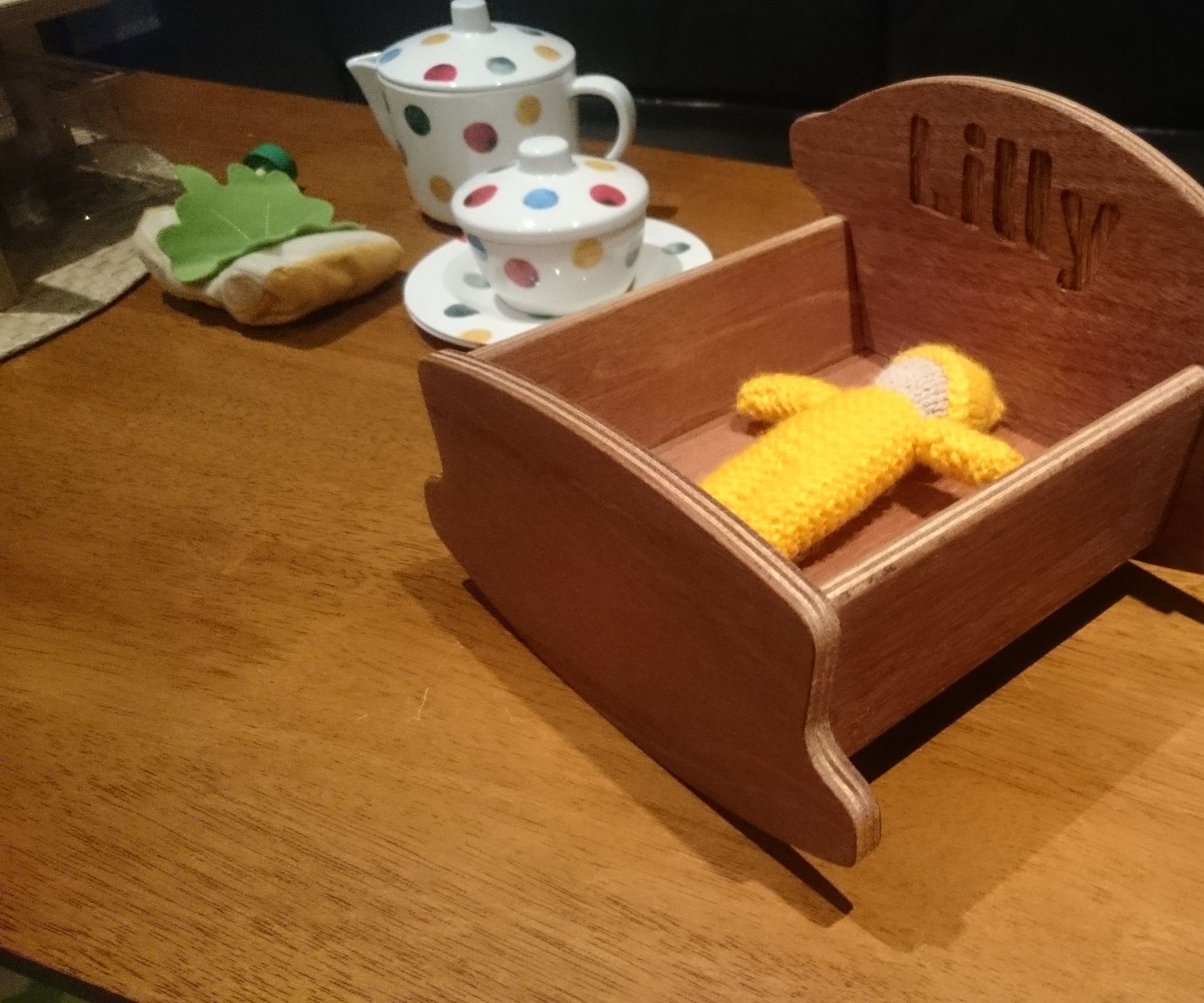 Small Doll Rocking Cot